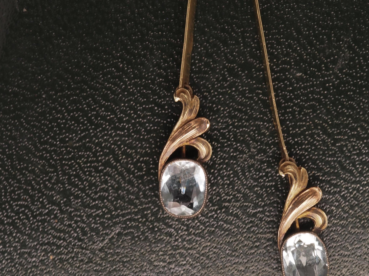 Victorian 14K Yellow Gold Bezel Set Aquamarine Drop Necklace - VHK#113