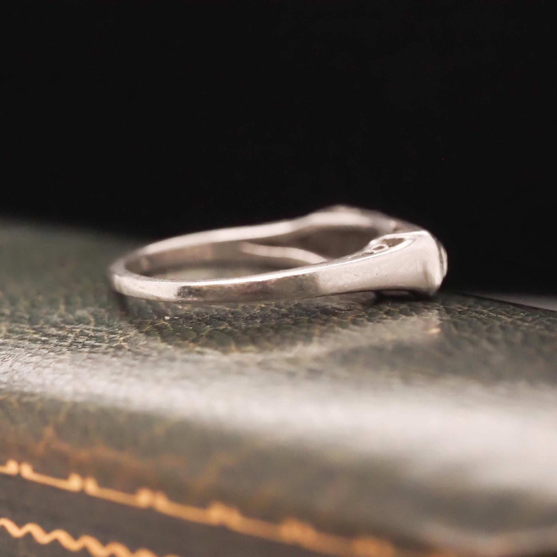 Circa 1920s Art Deco Palladium Diamond Wedding Band - VHK#687