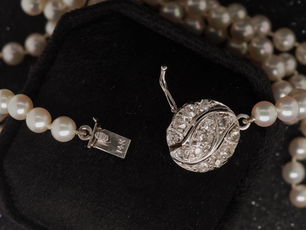 14K White Gold .75cttw Old Mine Brilliant Diamond Necklace