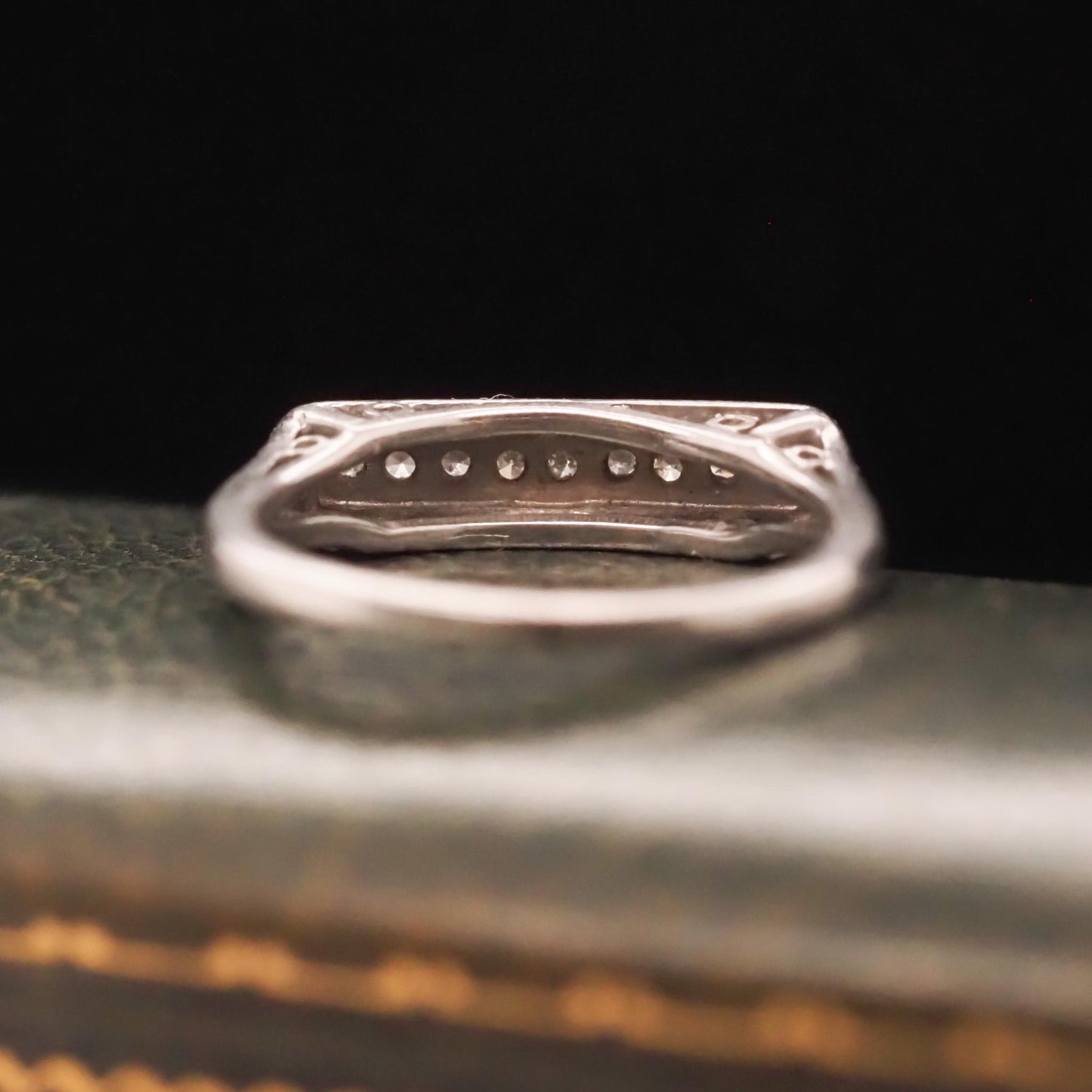 Circa 1920s Art Deco Palladium Diamond Wedding Band - VHK#687