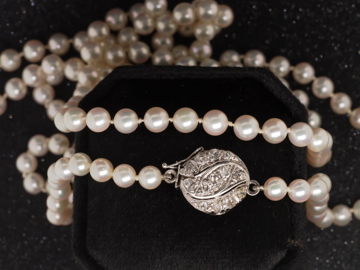 14K White Gold .75cttw Old Mine Brilliant Diamond Necklace