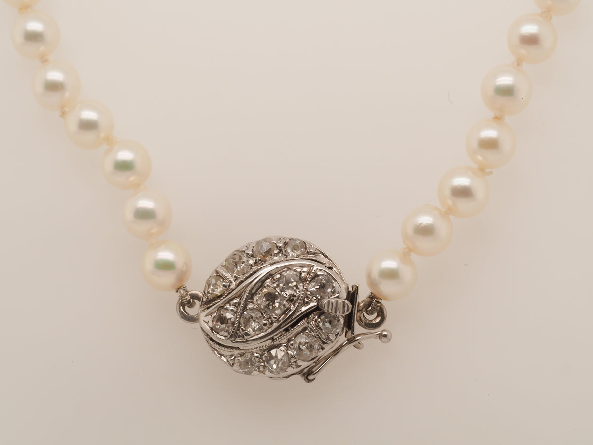 14K White Gold .75cttw Old Mine Brilliant Diamond Necklace