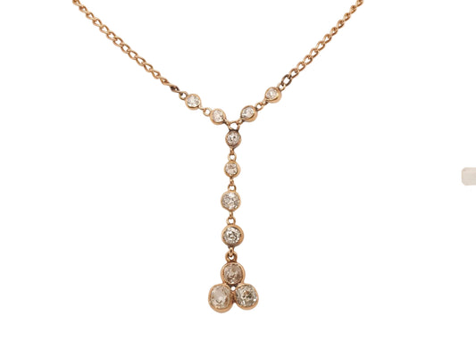14K Yellow Gold 1.00ct Old Mine Brilliant Necklace - VHK#170