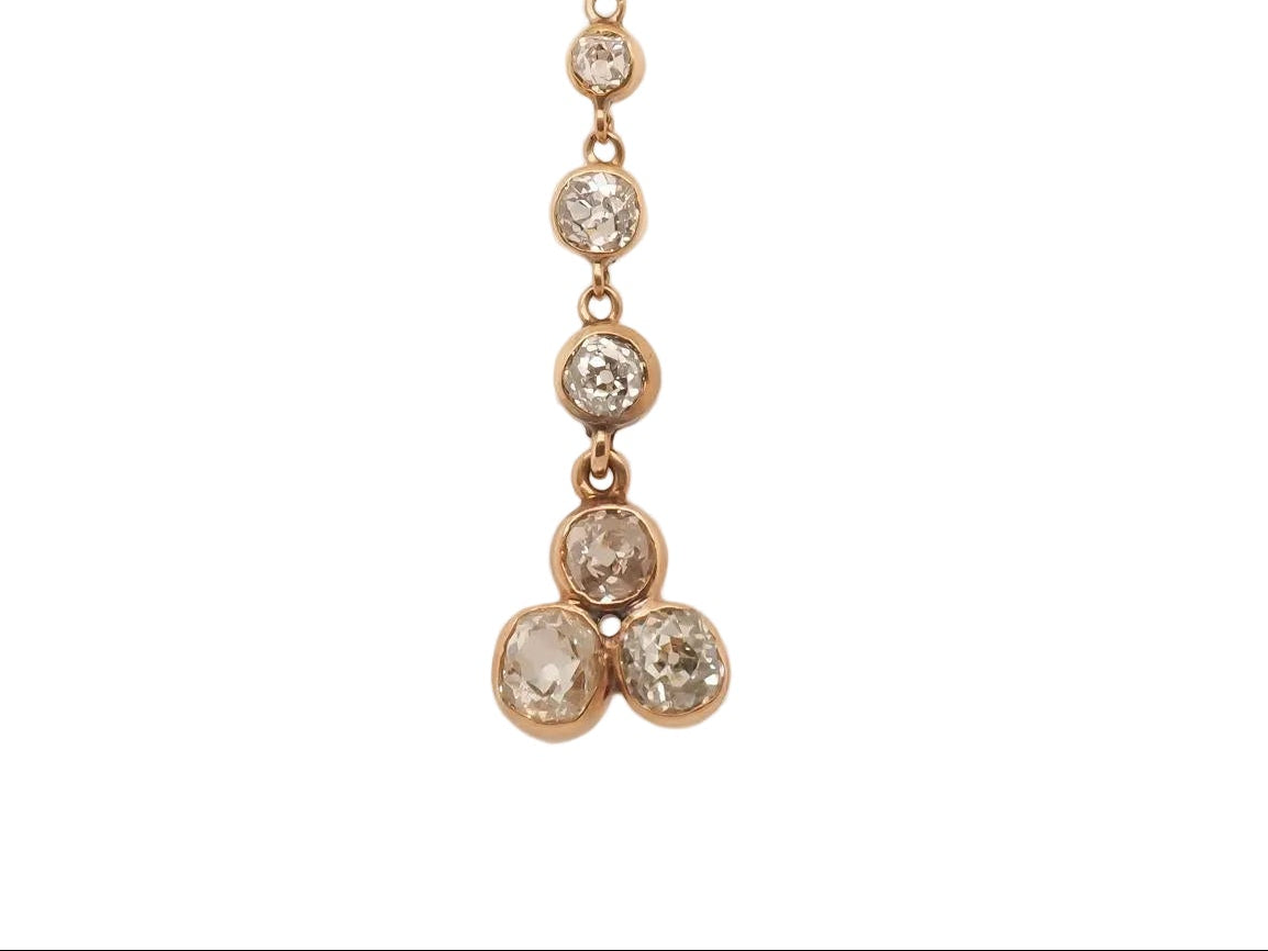 14K Yellow Gold 1.00ct Old Mine Brilliant Necklace - VHK#170