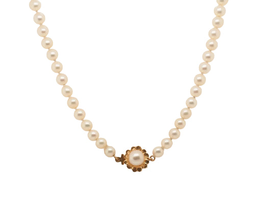14k Yellow Gold Graduating Pearl Necklace - VHK#161a