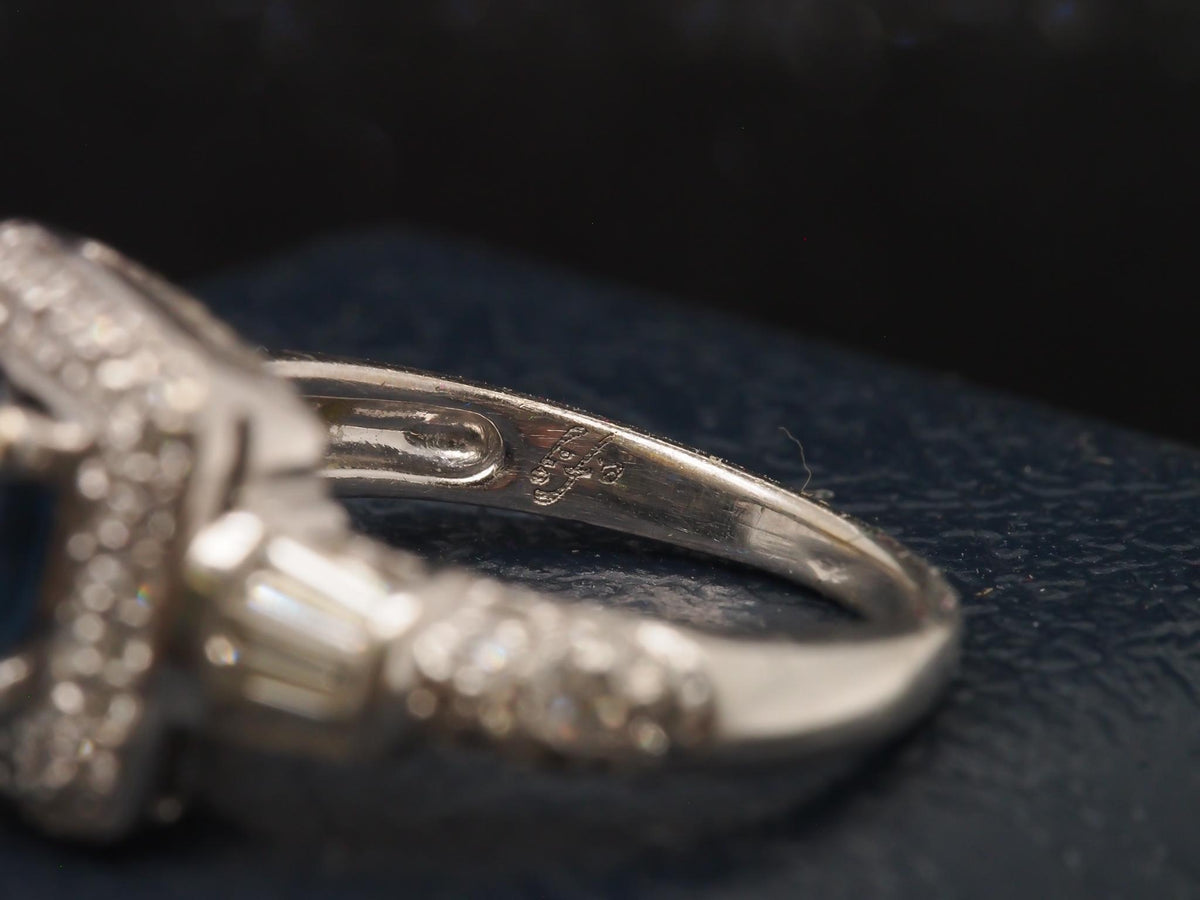 18k White Gold Sapphire and Diamond Engagement Ring - VHK#189