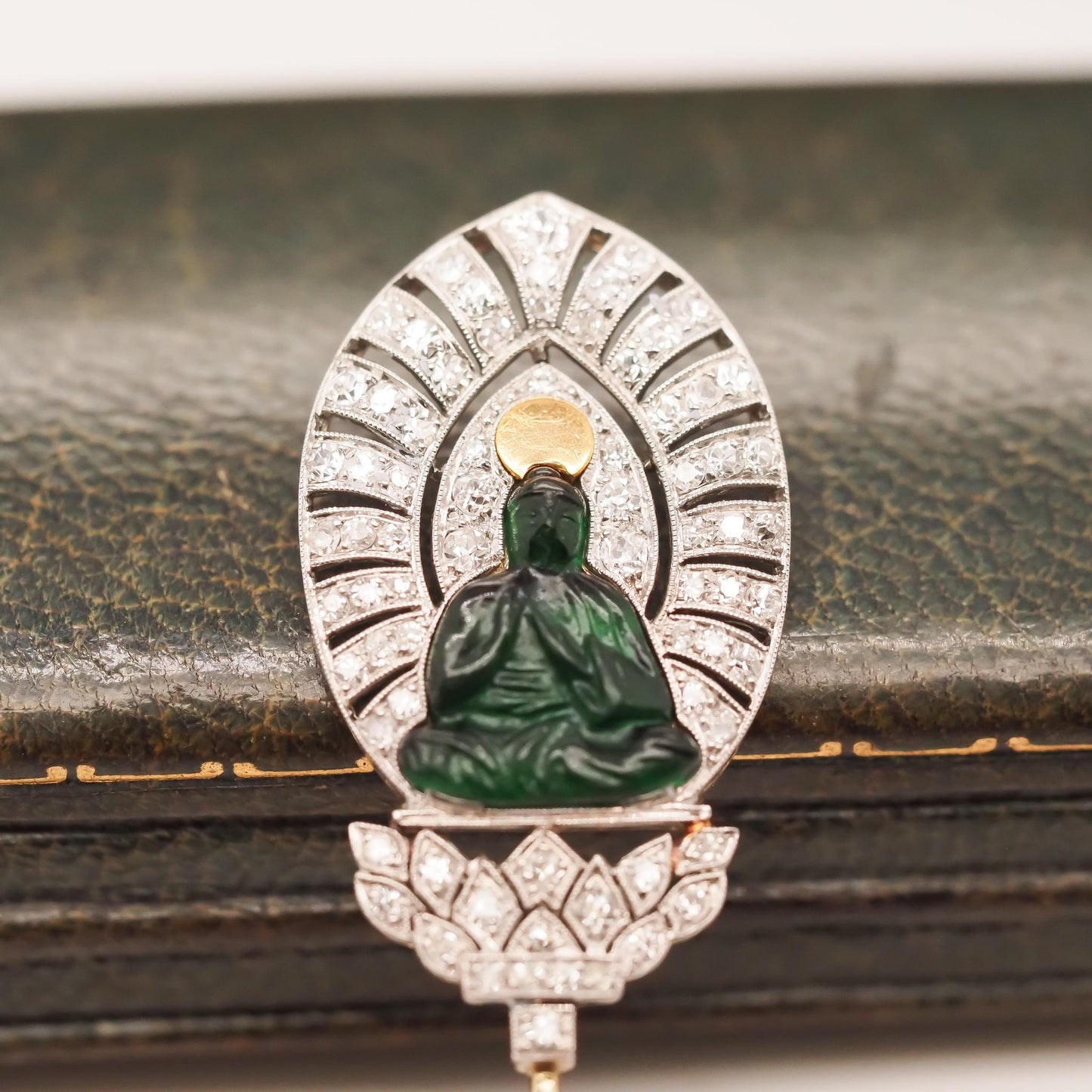 Circa 1900s Theodule Boudier French Jabot Pin with Buddha - VHK#683