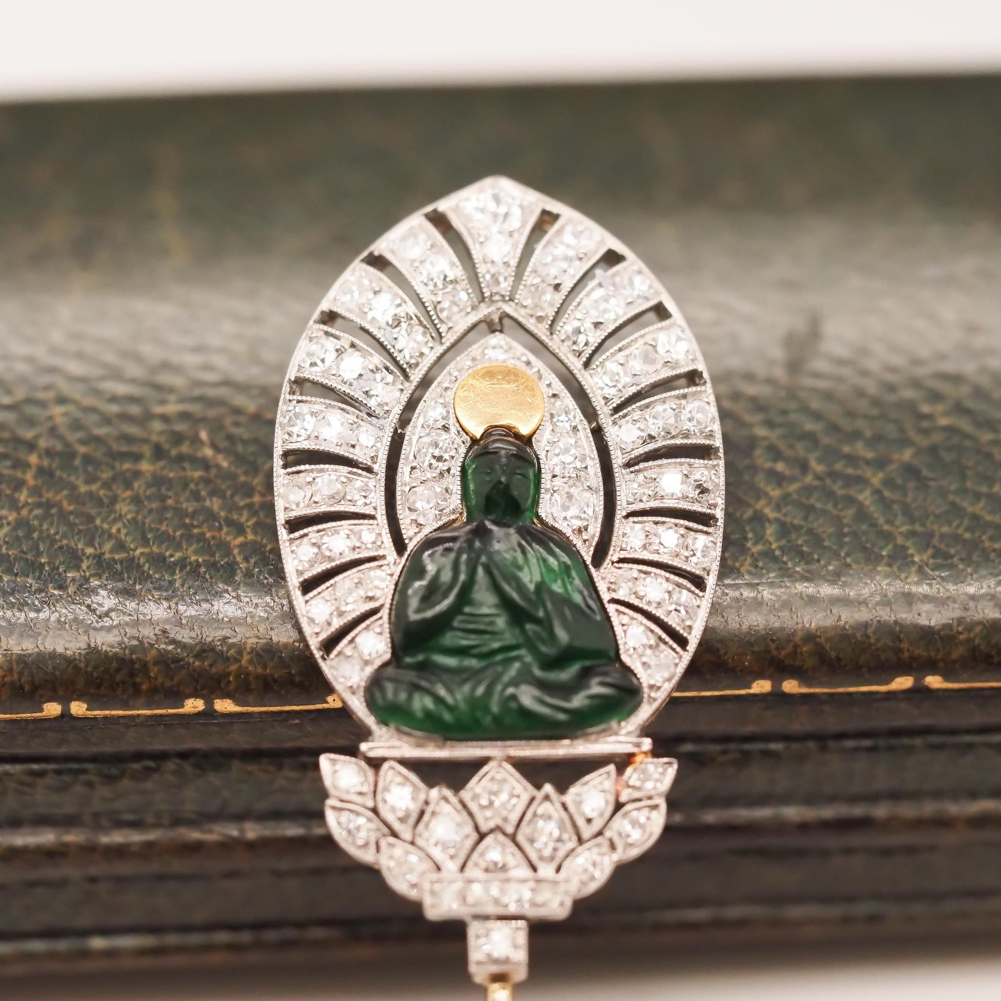 Circa 1900s Theodule Boudier French Jabot Pin with Buddha - VHK#683