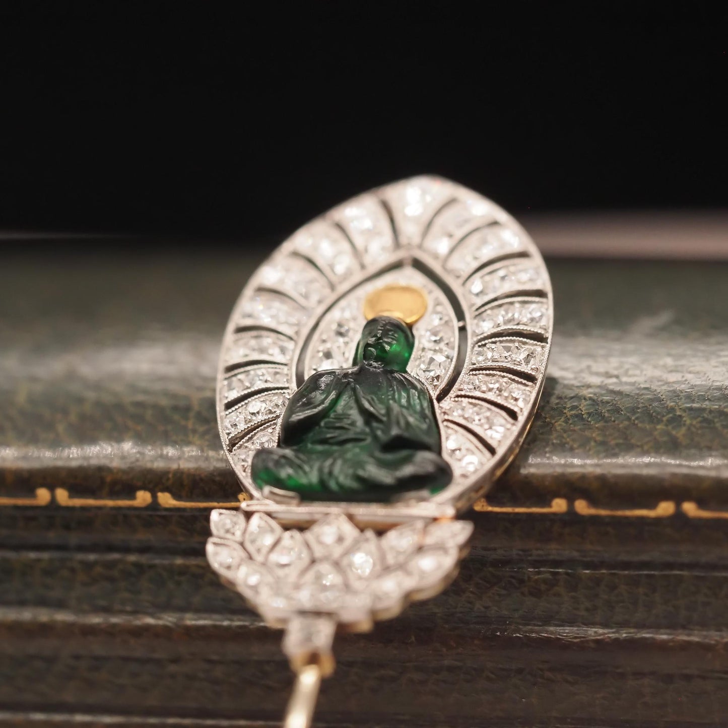 Circa 1900s Theodule Boudier French Jabot Pin with Buddha - VHK#683