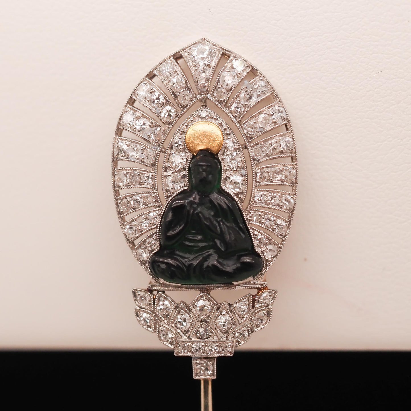 Circa 1900s Theodule Boudier French Jabot Pin with Buddha - VHK#683
