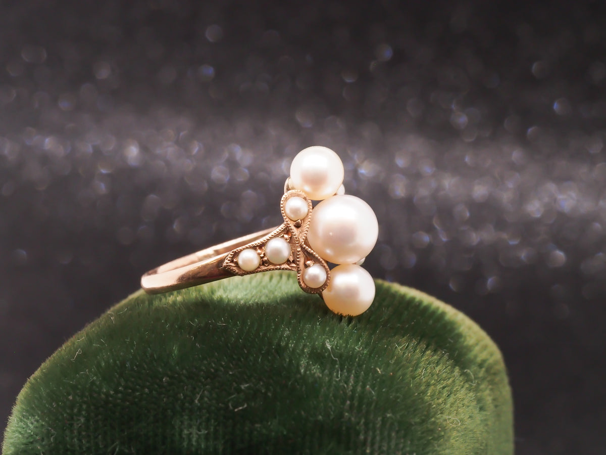 Vintage Pearl 10K Rose Gold Ring - VHK#160