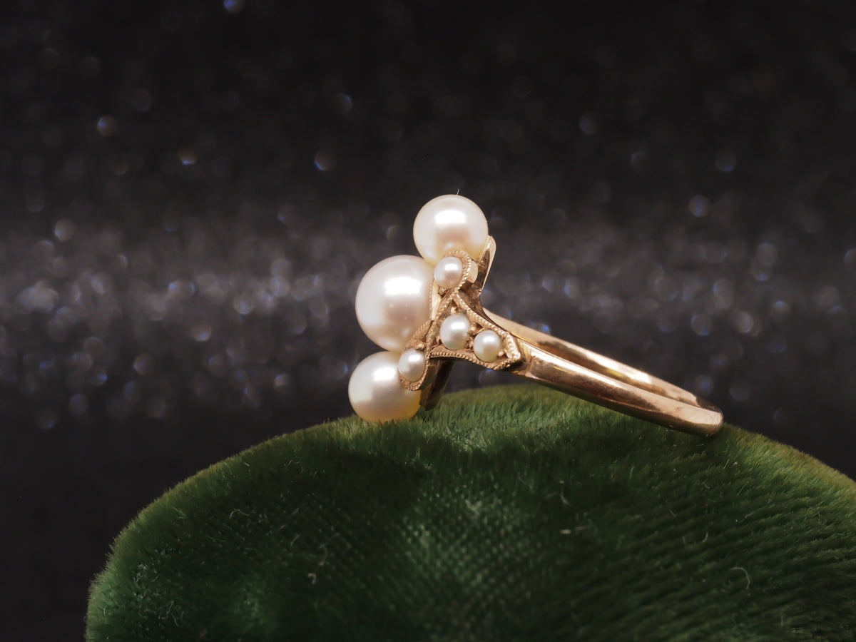 Vintage Pearl 10K Rose Gold Ring - VHK#160