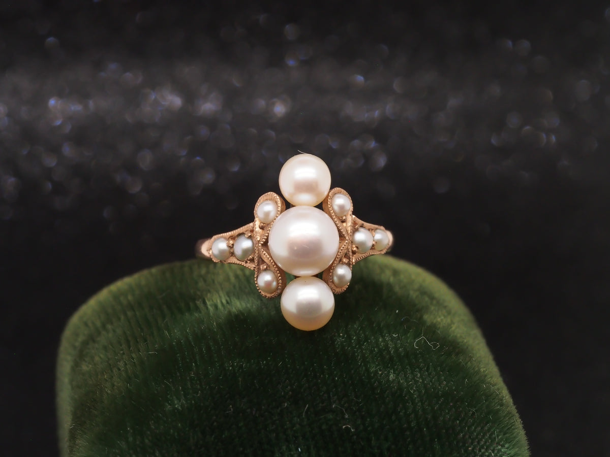 Vintage Pearl 10K Rose Gold Ring - VHK#160