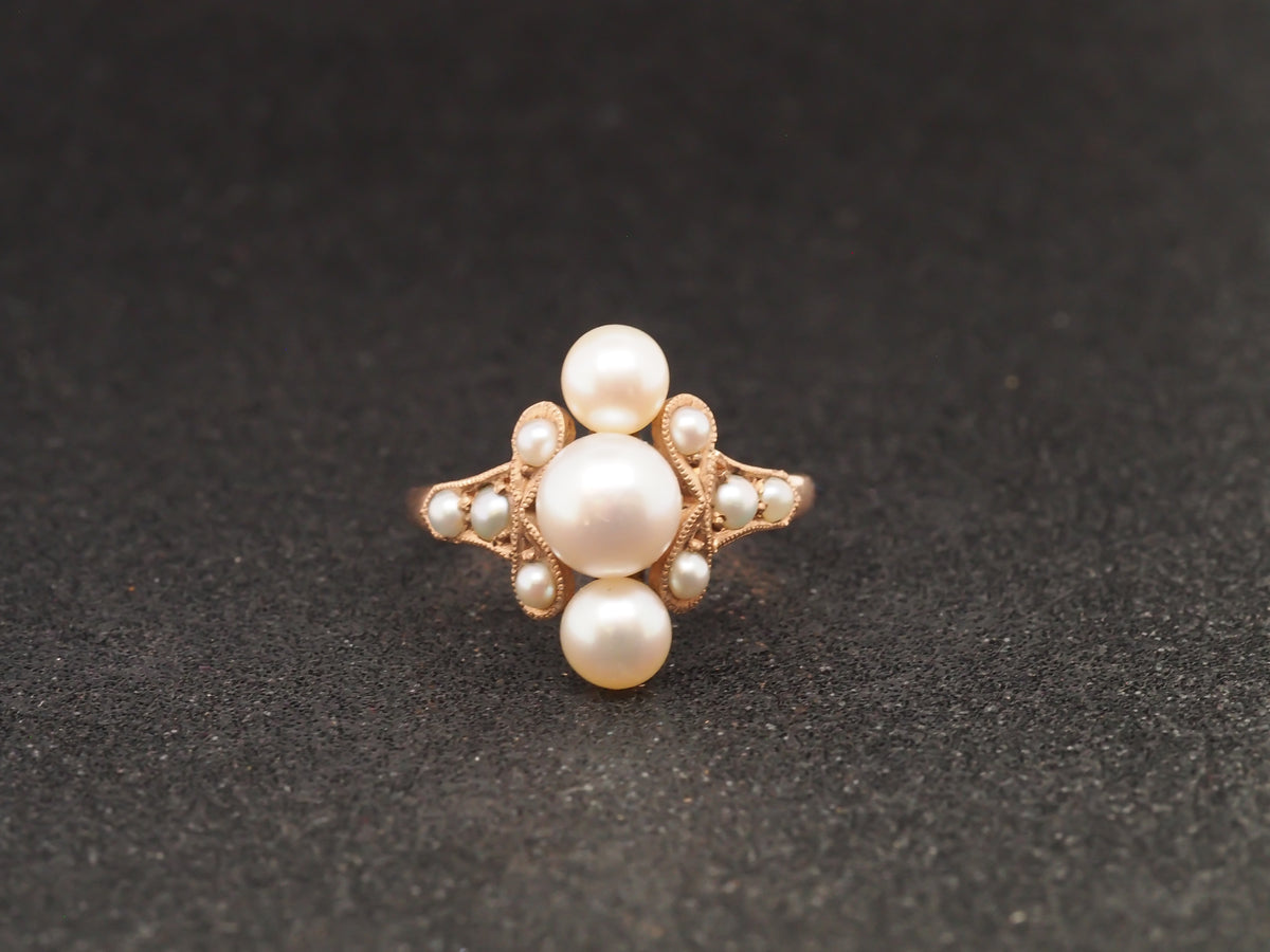 Vintage Pearl 10K Rose Gold Ring - VHK#160
