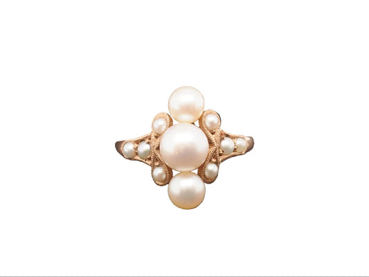Vintage Pearl 10K Rose Gold Ring - VHK#160