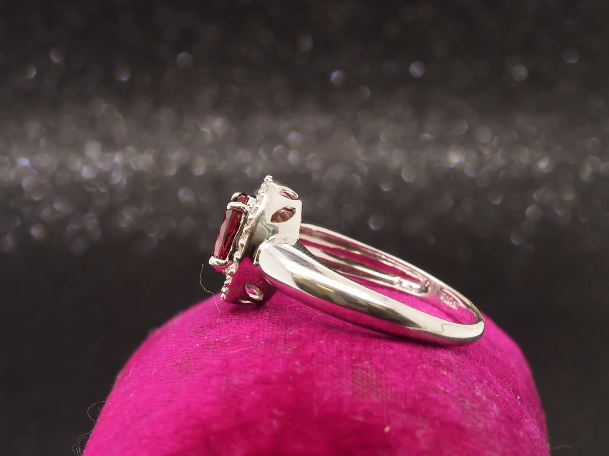 14K Rubellite Diamond Halo Engagement and Cocktail Ring - VHK#154