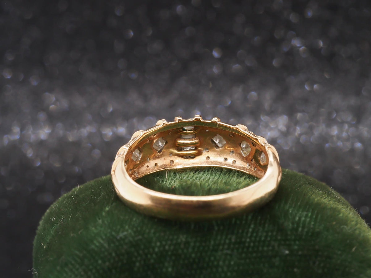 14k Yellow Gold Round and Baguette Diamond Wedding Band - VHK#231