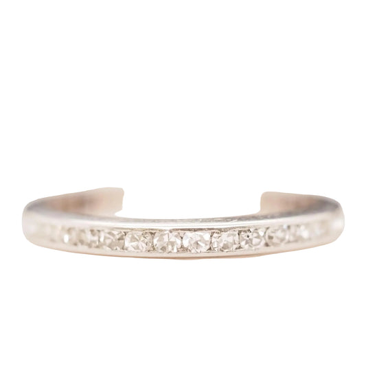 Circa 1920s Art Deco Platinum Old Cut Diamond Band Size 7.5 - VHK#684