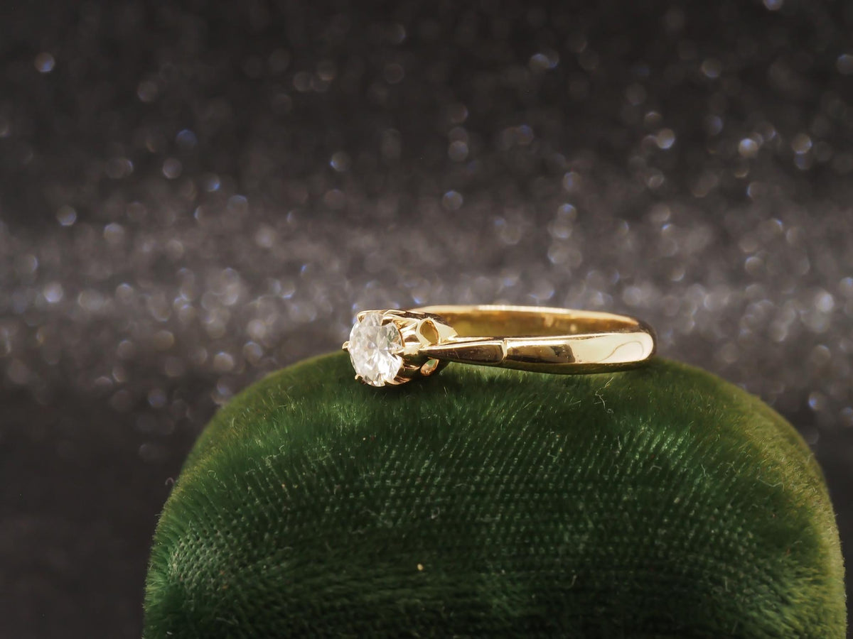 1960s 14k Yellow Gold .45 Carat Diamond Engagement Ring - VHK#222