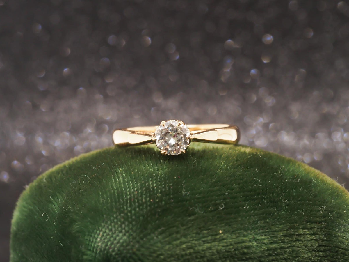 1960s 14k Yellow Gold .45 Carat Diamond Engagement Ring - VHK#222