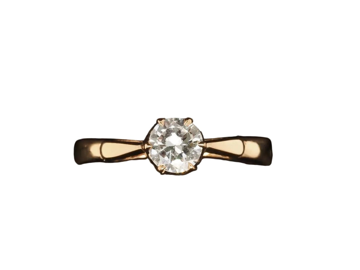 1960s 14k Yellow Gold .45 Carat Diamond Engagement Ring - VHK#222