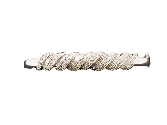 14k White Gold 3.50 Carat Diamond Bangle Bracelet - VHK#277