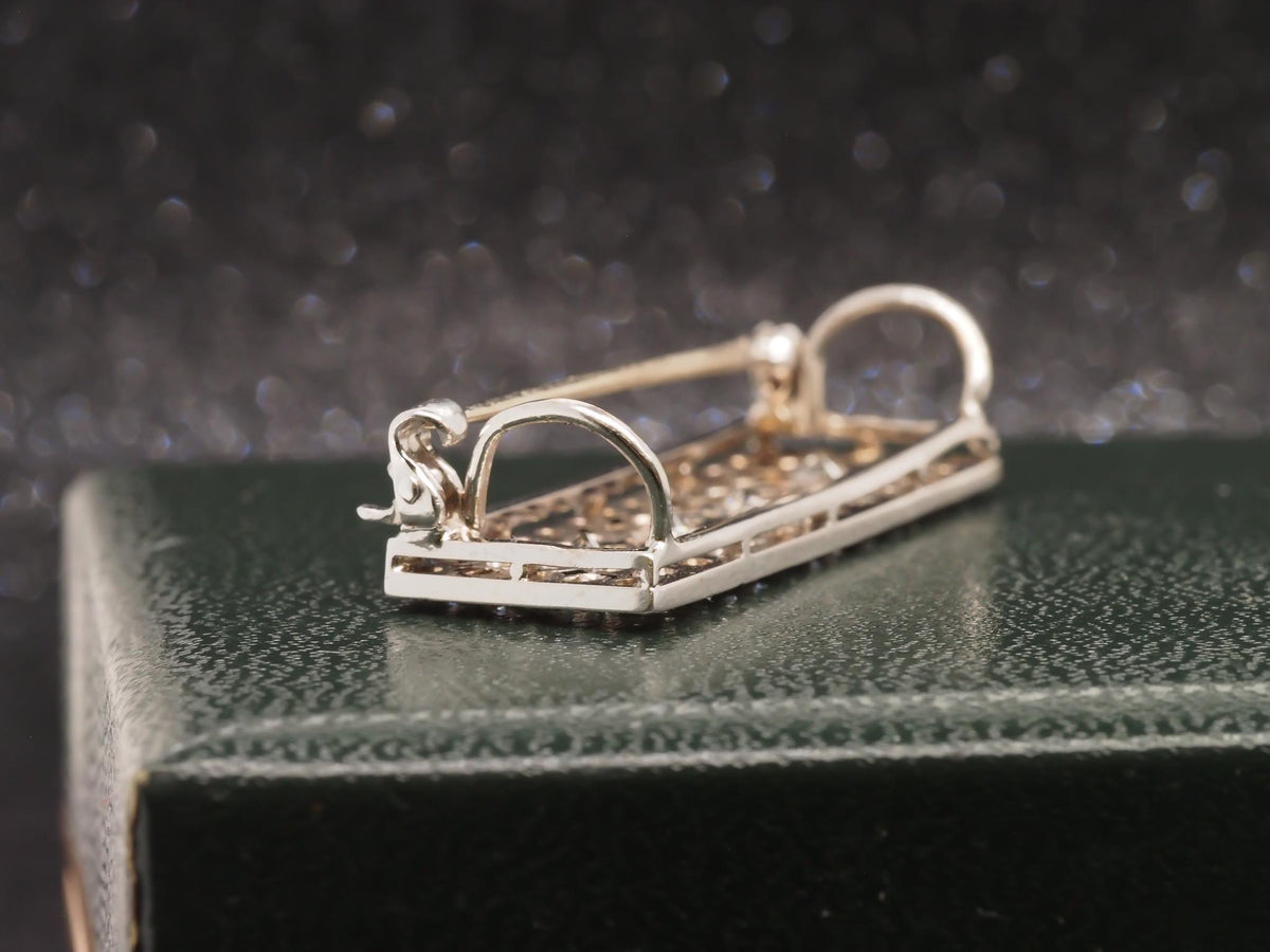 1940s 14K White Gold Diamond Pendant and Brooch - VHK#274