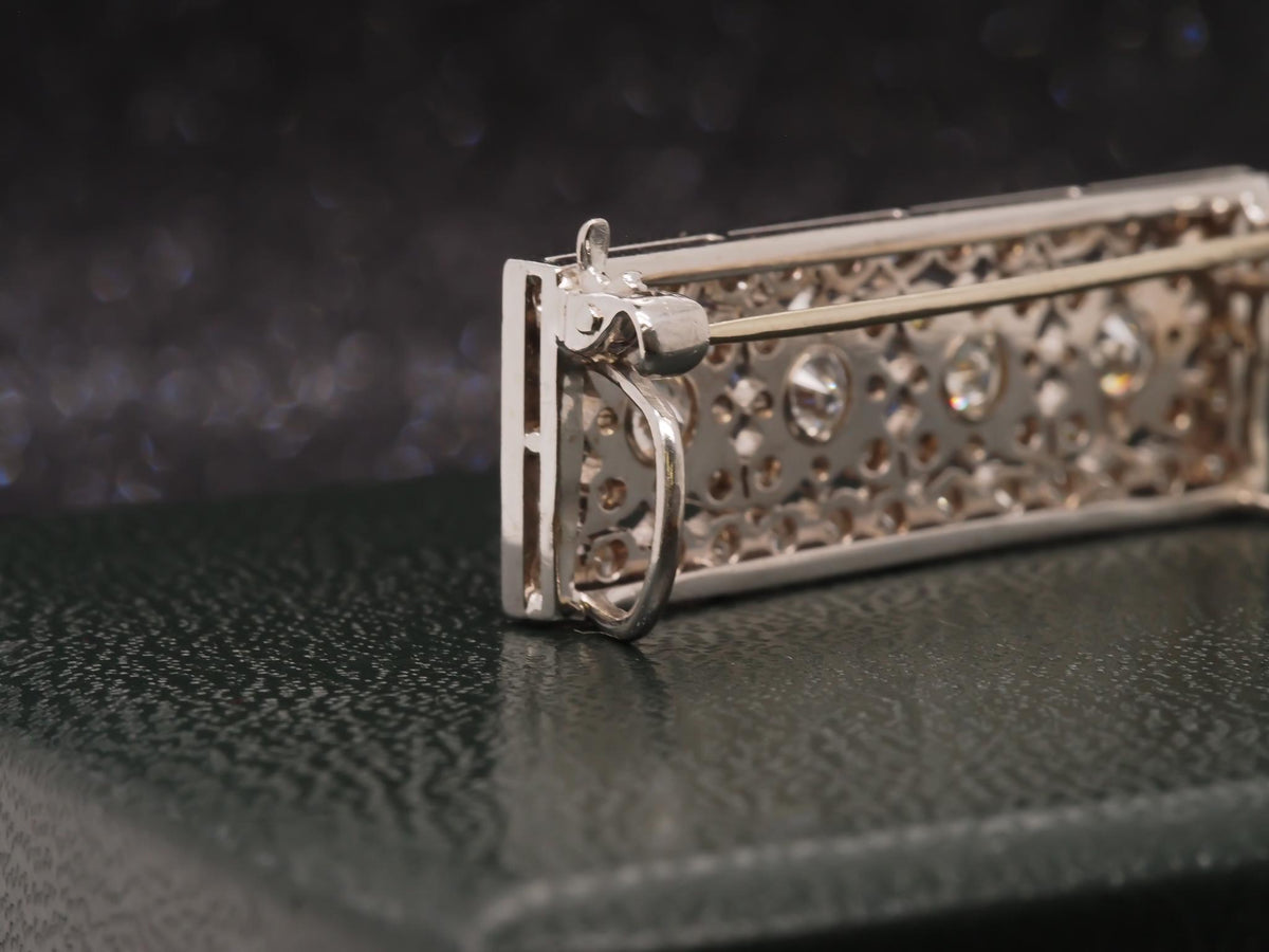 1940s 14K White Gold Diamond Pendant and Brooch - VHK#274