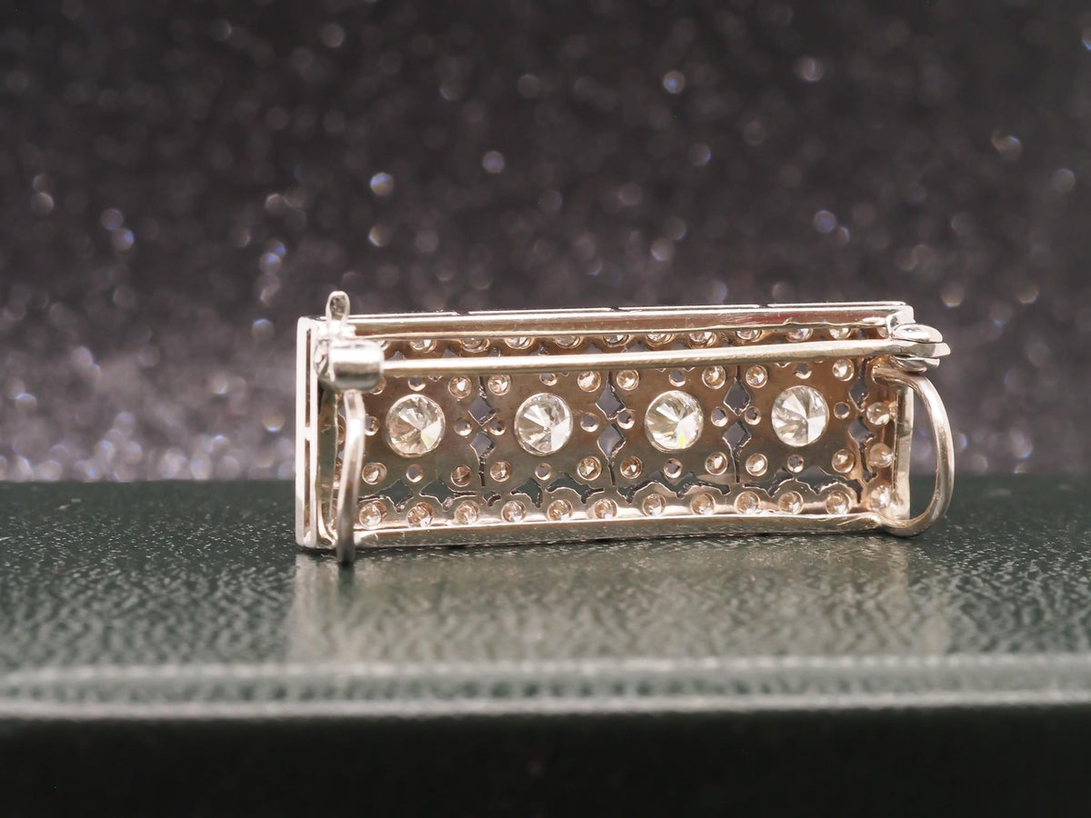 1940s 14K White Gold Diamond Pendant and Brooch - VHK#274