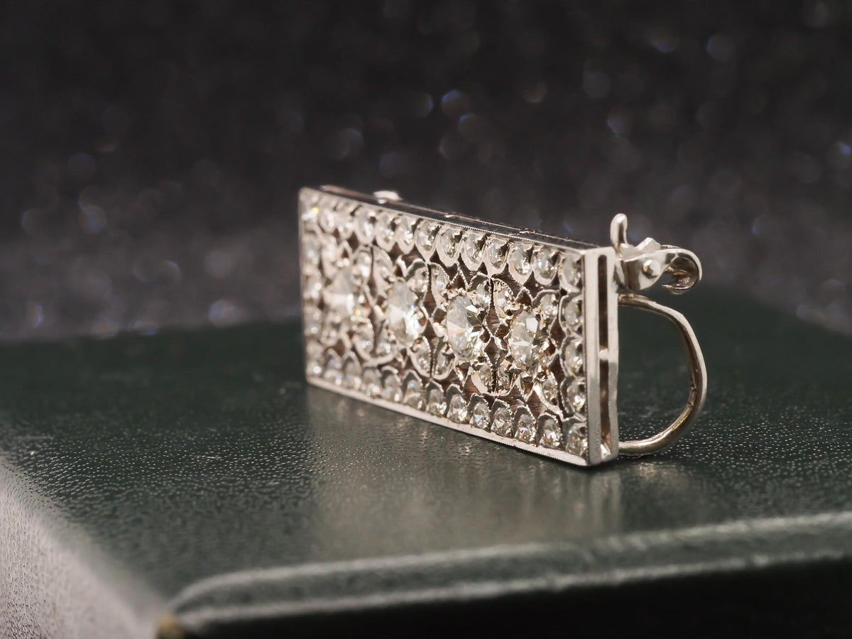 1940s 14K White Gold Diamond Pendant and Brooch - VHK#274