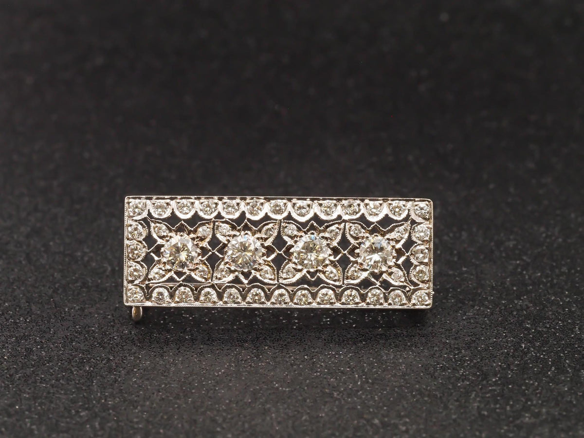 1940s 14K White Gold Diamond Pendant and Brooch - VHK#274