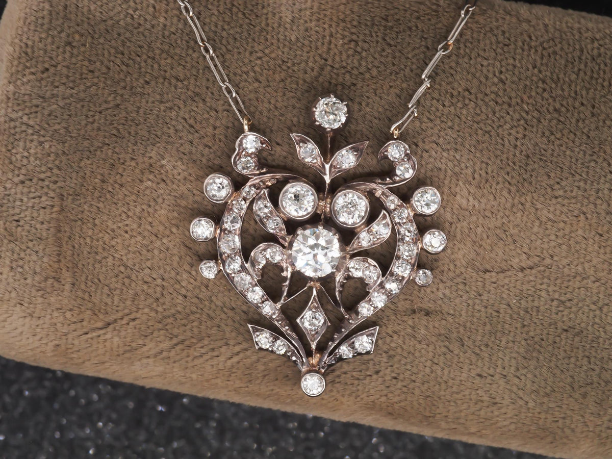 1920s Platinum Royal Art Deco Drop Diamond Necklace - VHK#271