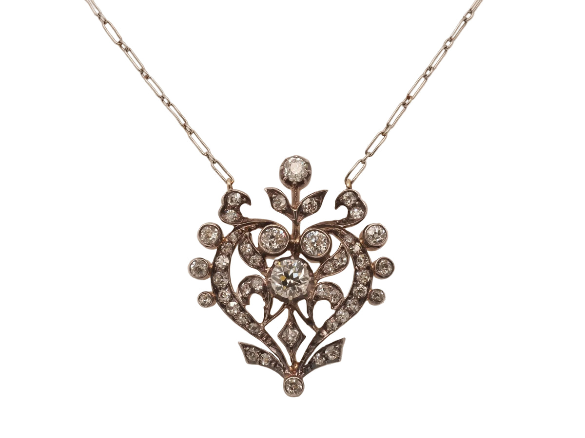 1920s Platinum Royal Art Deco Drop Diamond Necklace - VHK#271