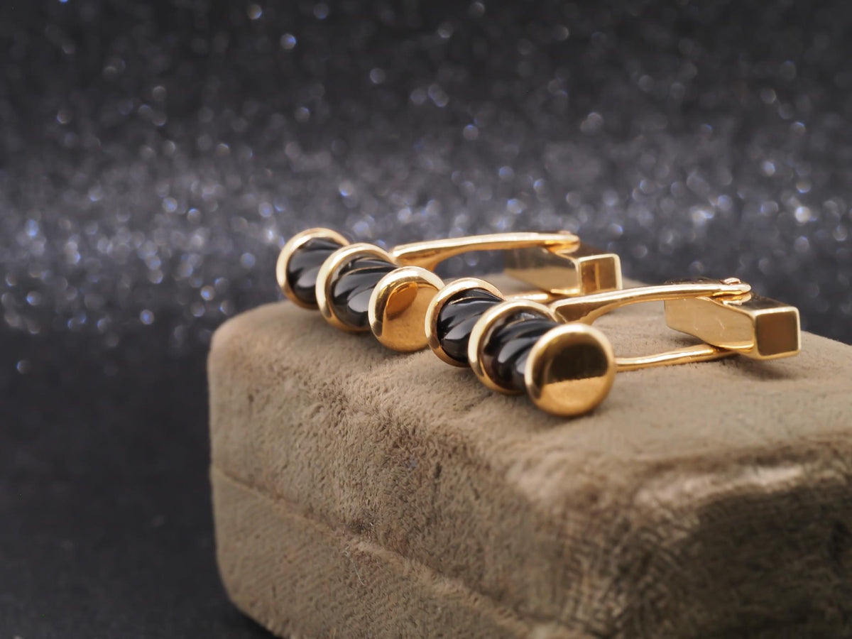1960s Tiffany & Co Cufflinks with Black Enamel - VHK#260