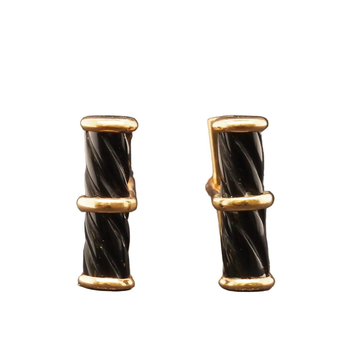 1960s Tiffany & Co Cufflinks with Black Enamel - VHK#260