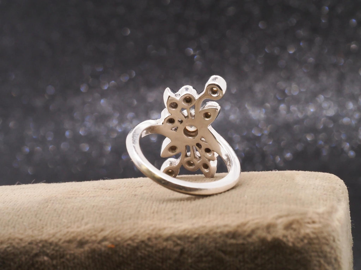 14k White Gold Diamond Cocktail Ring - VHK#252