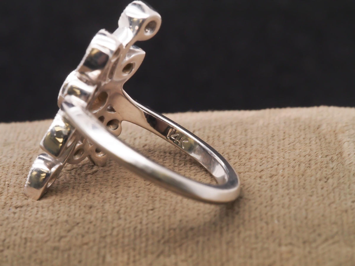 14k White Gold Diamond Cocktail Ring - VHK#252