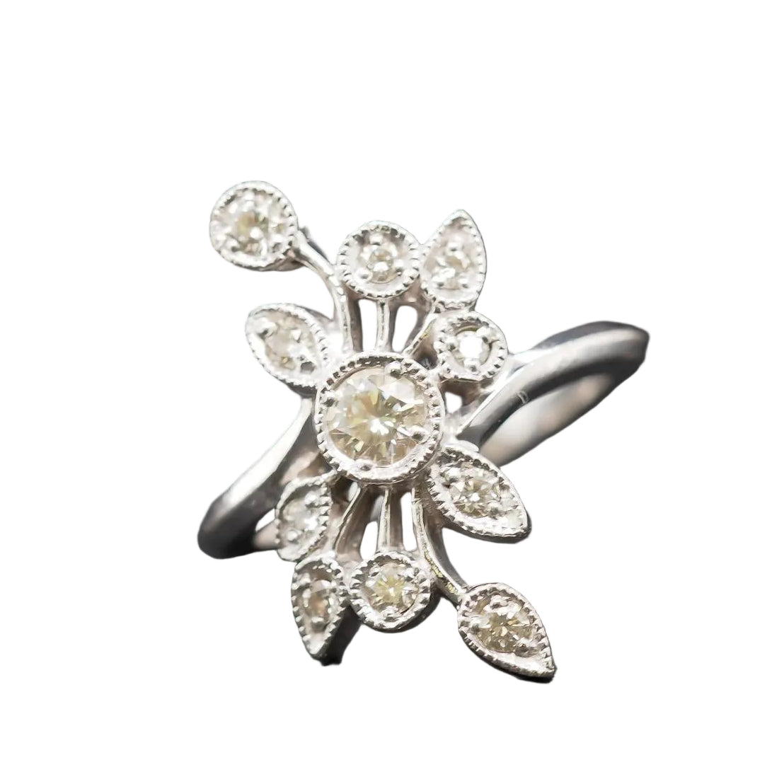 14k White Gold Diamond Cocktail Ring - VHK#252