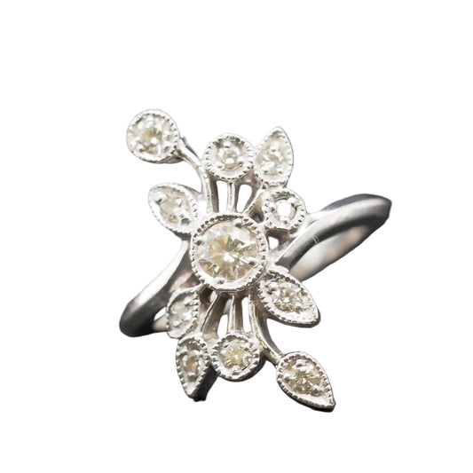 14k White Gold Diamond Cocktail Ring - VHK#252