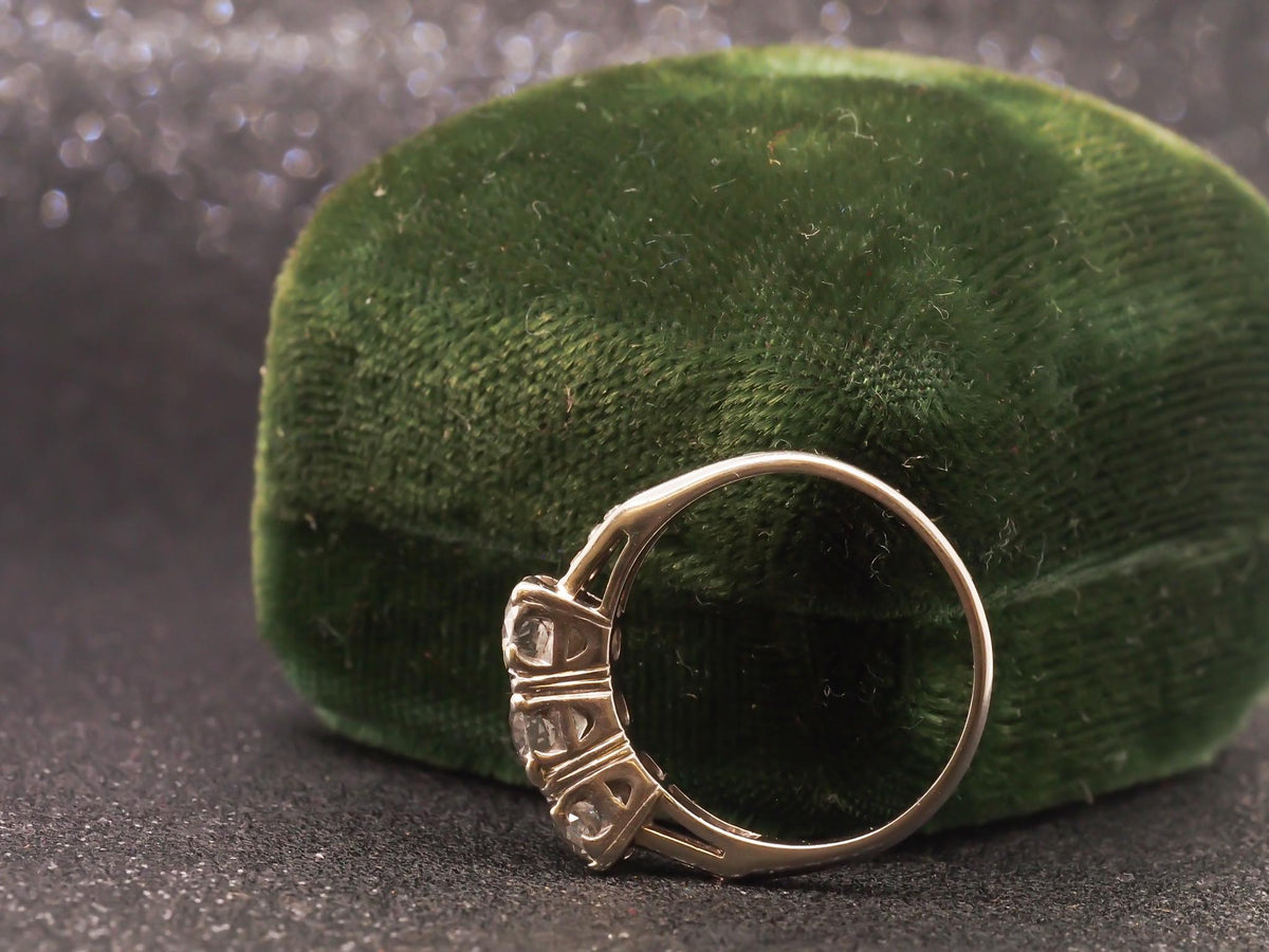 1930s Art Deco 1.50cttw 3 Stone Old European Diamond Ring - VHK#248a