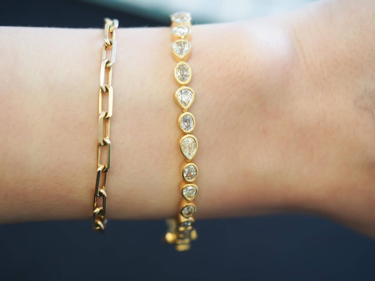 VERMA 18K Yellow Gold 7ct Mixed Cut Diamond Bracelet - VIJ#001