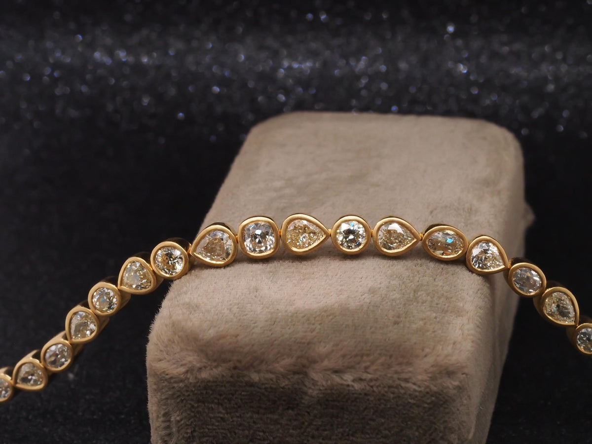 VERMA 18K Yellow Gold 7ct Mixed Cut Diamond Bracelet - VIJ#001