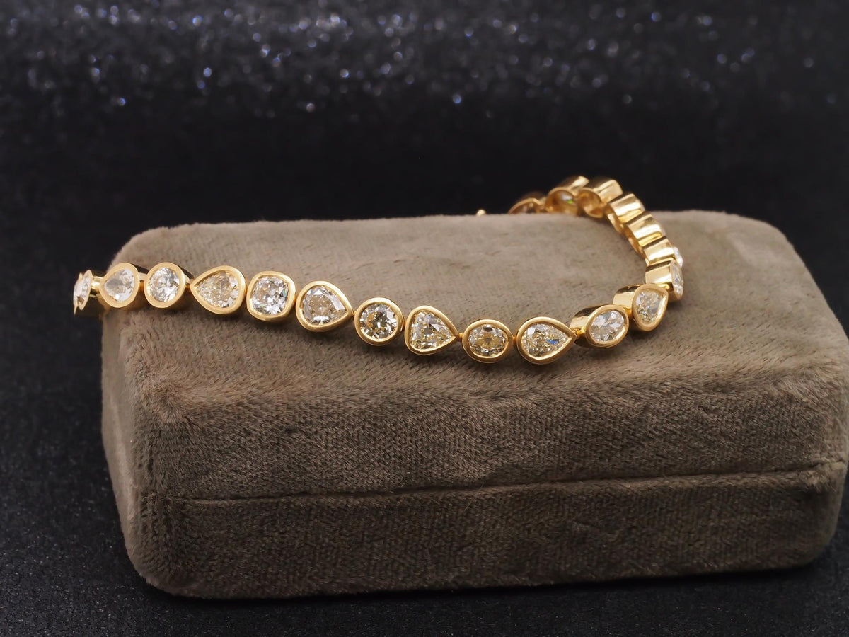 VERMA 18K Yellow Gold 7ct Mixed Cut Diamond Bracelet - VIJ#001
