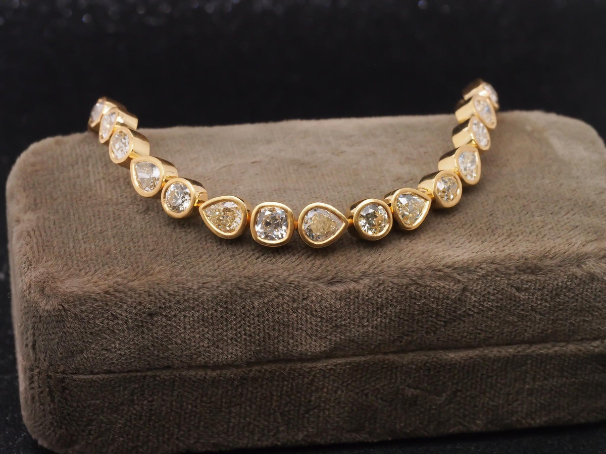 VERMA 18K Yellow Gold 7ct Mixed Cut Diamond Bracelet - VIJ#001