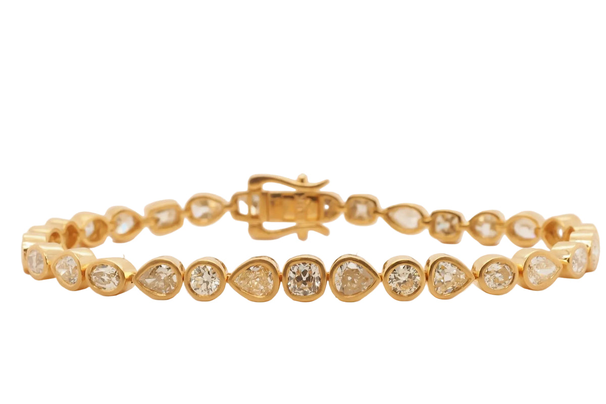 VERMA 18K Yellow Gold 7ct Mixed Cut Diamond Bracelet - VIJ#001