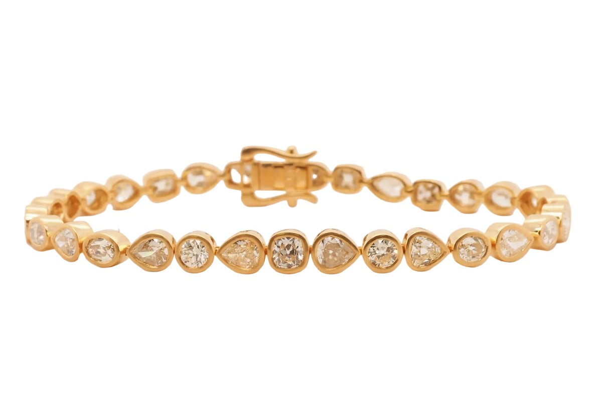 VERMA 18K Yellow Gold 7ct Mixed Cut Diamond Bracelet - VIJ#001