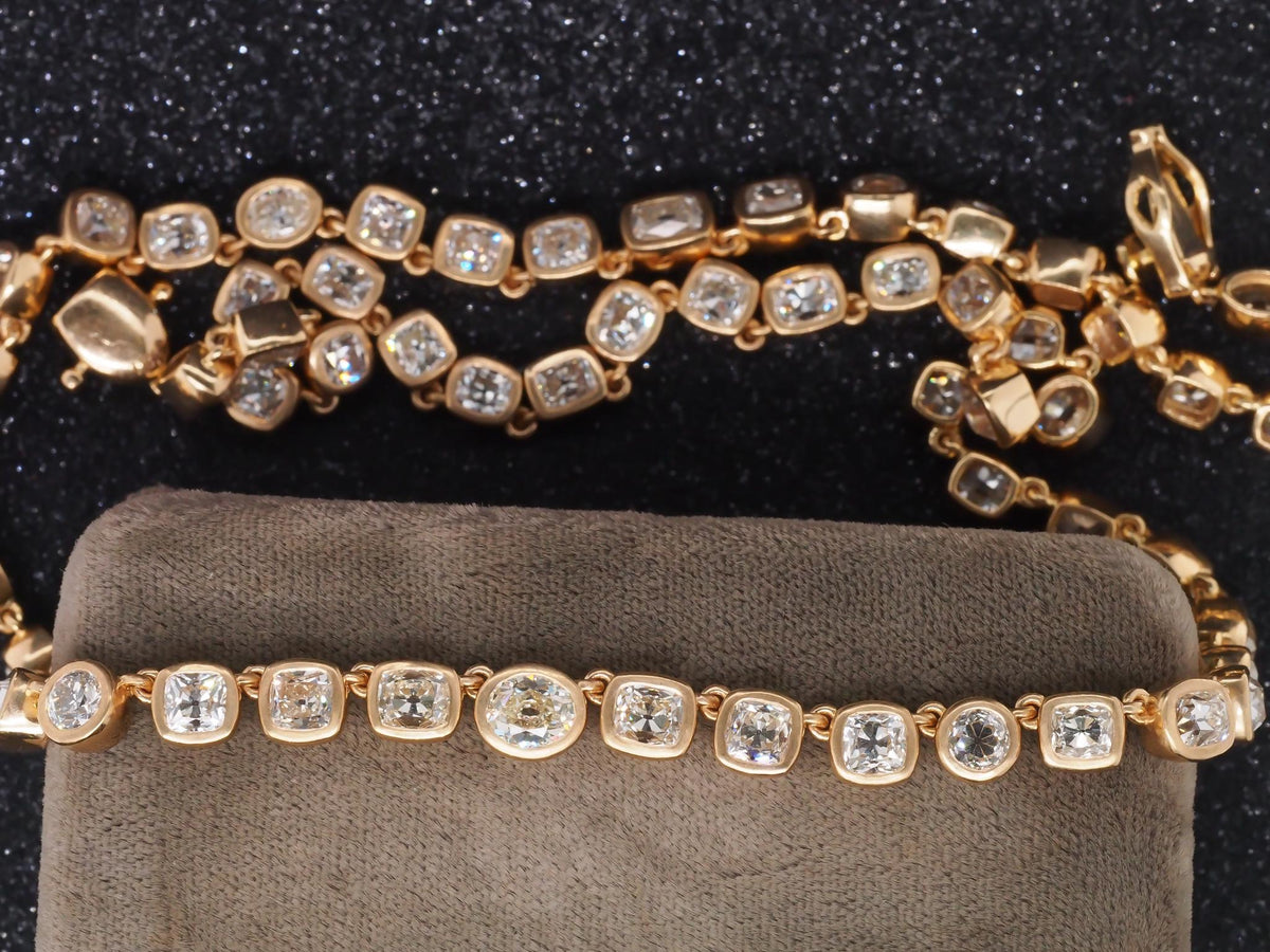 VERMA 18K Yellow Gold 7ct Mixed Cut Diamond Bracelet - VIJ#004