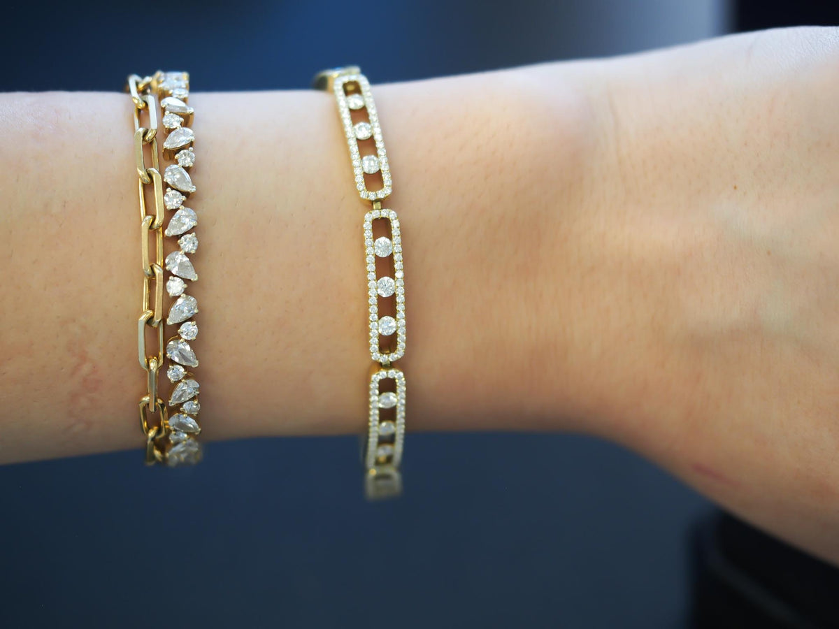 Estate Charles Krypell 18K Yellow Gold Diamond Bracelet - VHK#514c