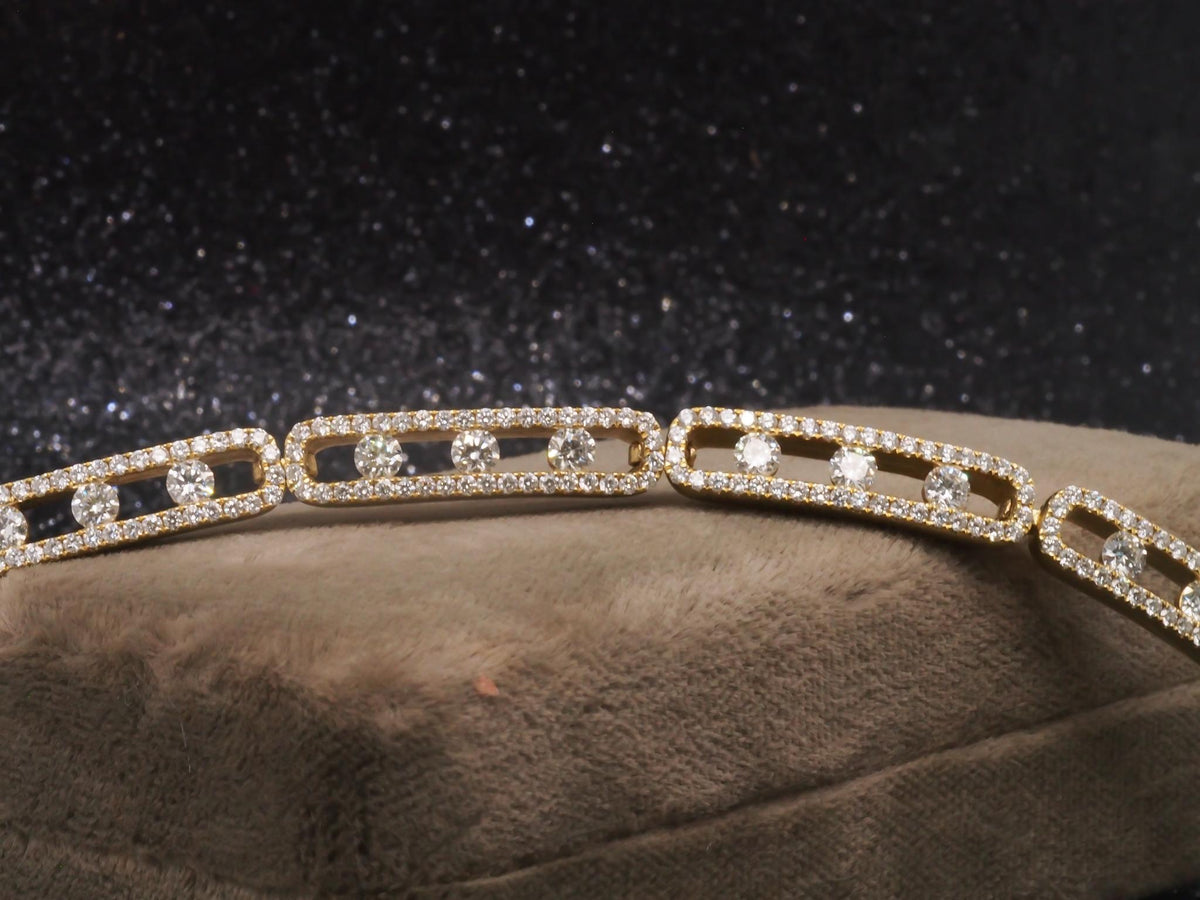 Estate Charles Krypell 18K Yellow Gold Diamond Bracelet - VHK#514c