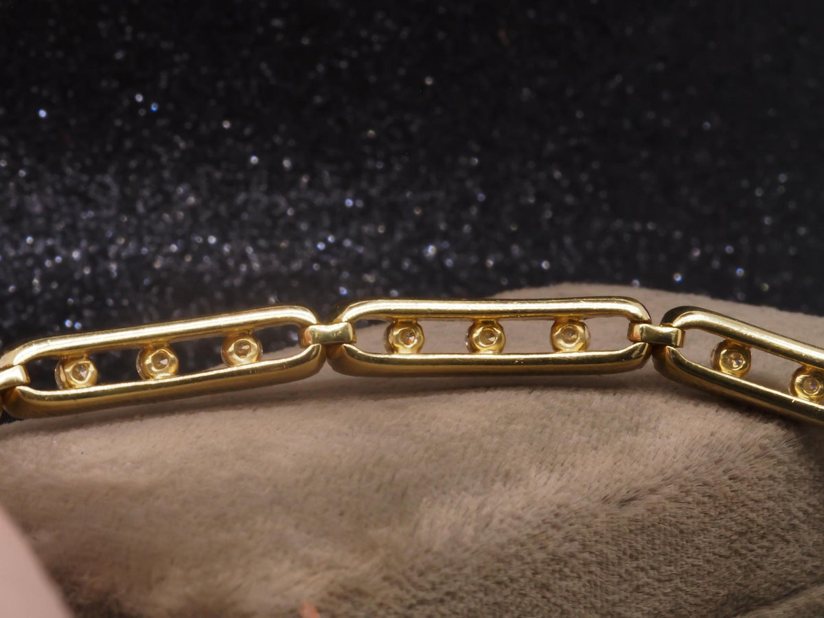 Estate Charles Krypell 18K Yellow Gold Diamond Bracelet - VHK#514c